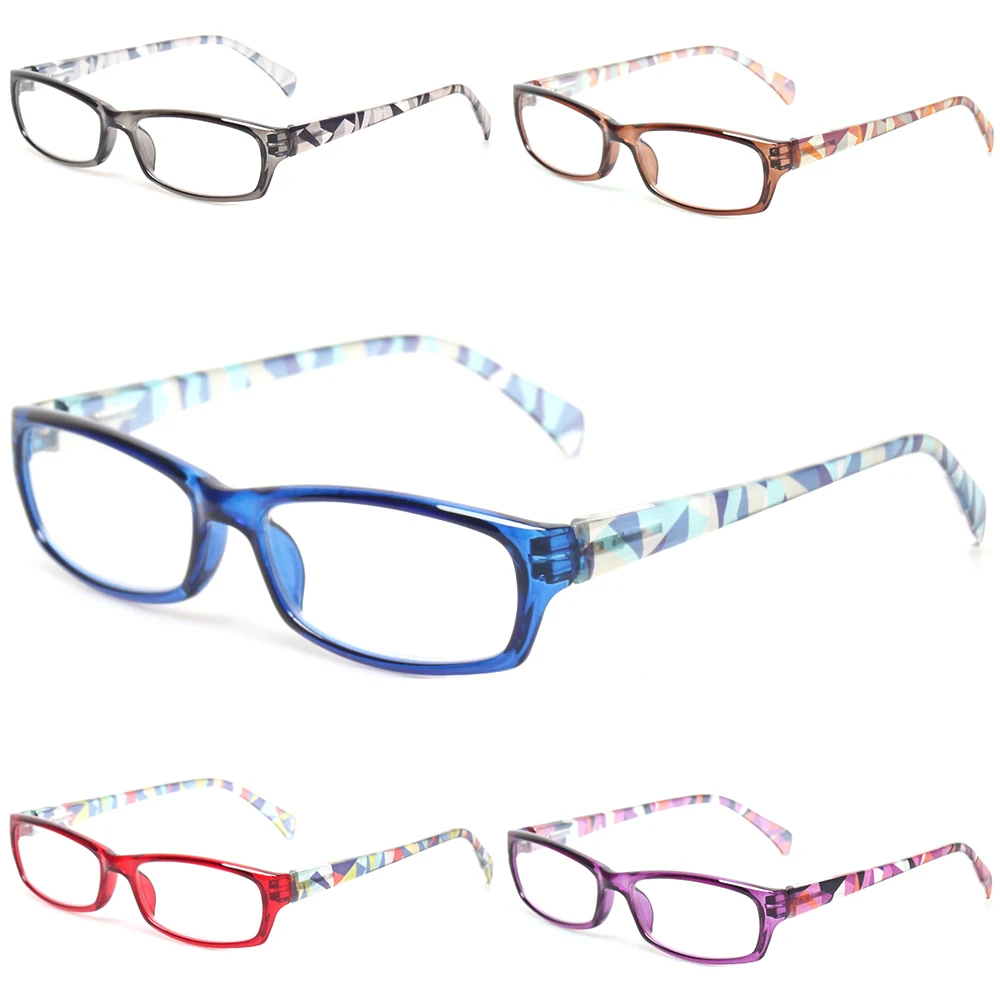 

Boncamor Reading Glasses Spring Hinge Fashion Men and Women Printed Mirror Leg Decorative Eyewear Prescription HD Reader 0~600
