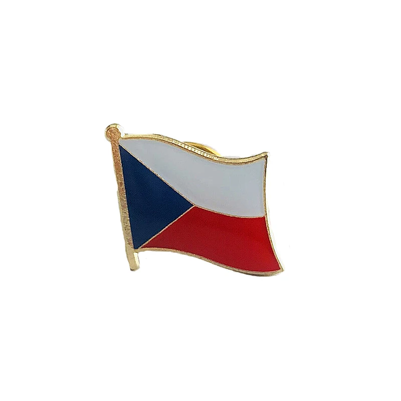 Czech Republic National Flag Lapel Pins Crystal Epoxy Metal Enamel Badge Paint Brooch Souvenir Suit personality Commemorative | Дом и сад