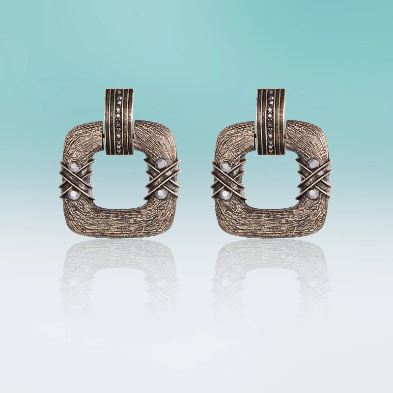 Роскошные висячие серьги в стиле ретро из цинкового сплава квадратные Висячие