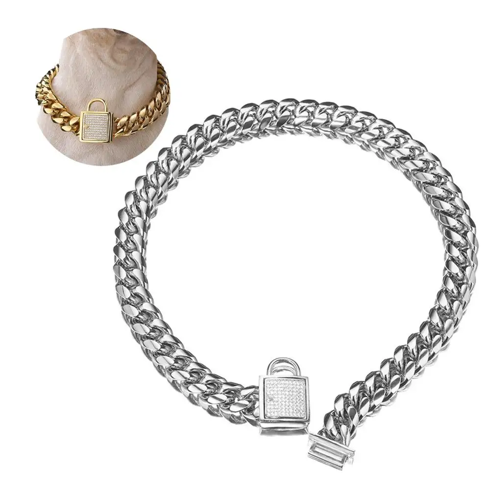 FML домашнее животное ошейники для собак ошейник из нержавеющей стали кубинская