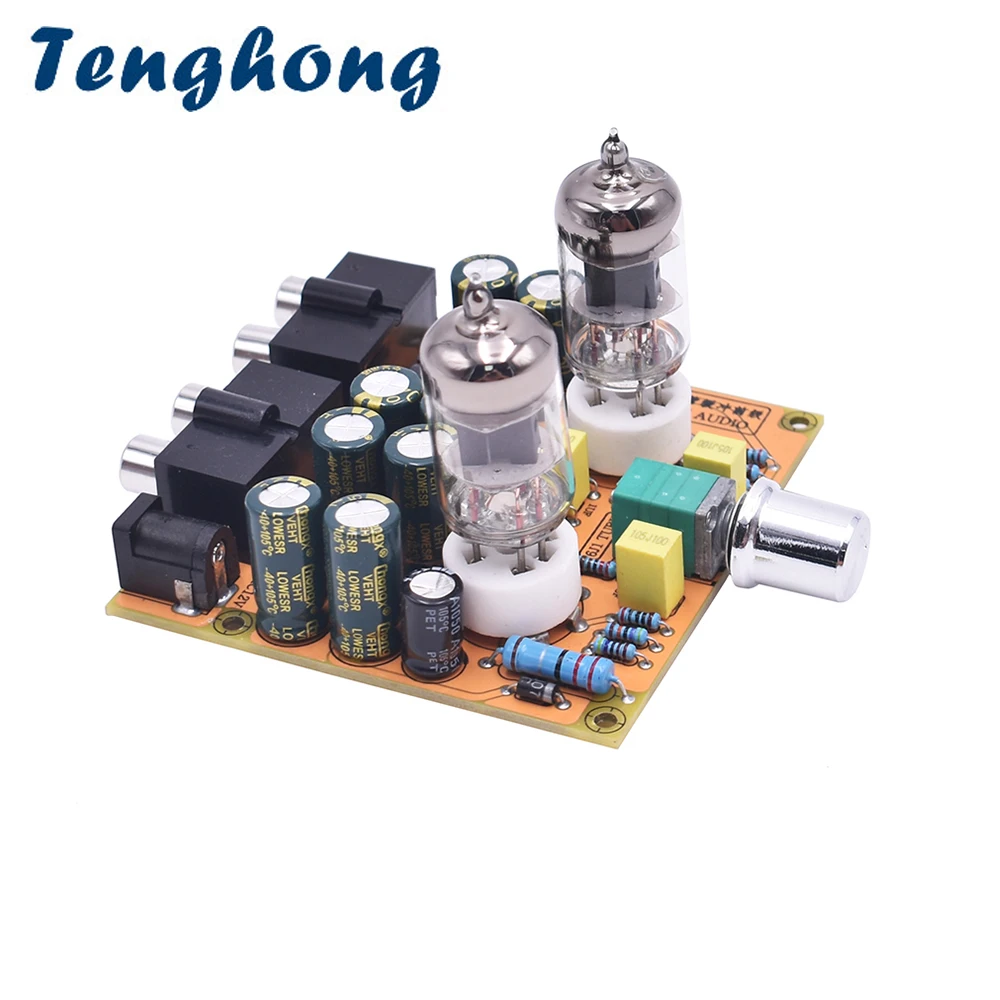 Tenghong 6J1 Tube Preamp Amplifier Board HiFi Class A 6J2 AMP Preamplifier AC12V Bile Preamp Finished Board Home Theater Sound