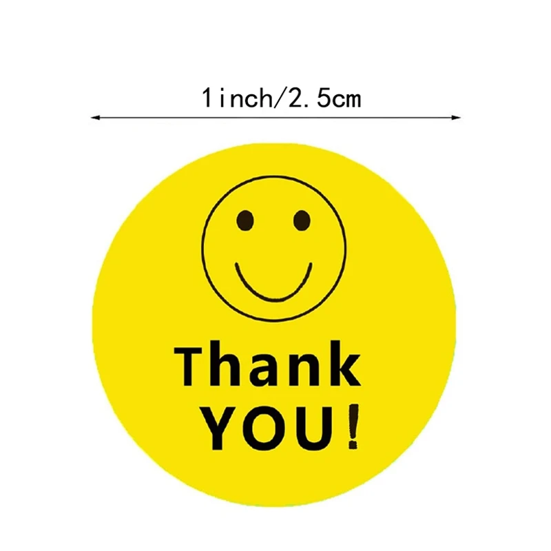

smile and thank you stick label