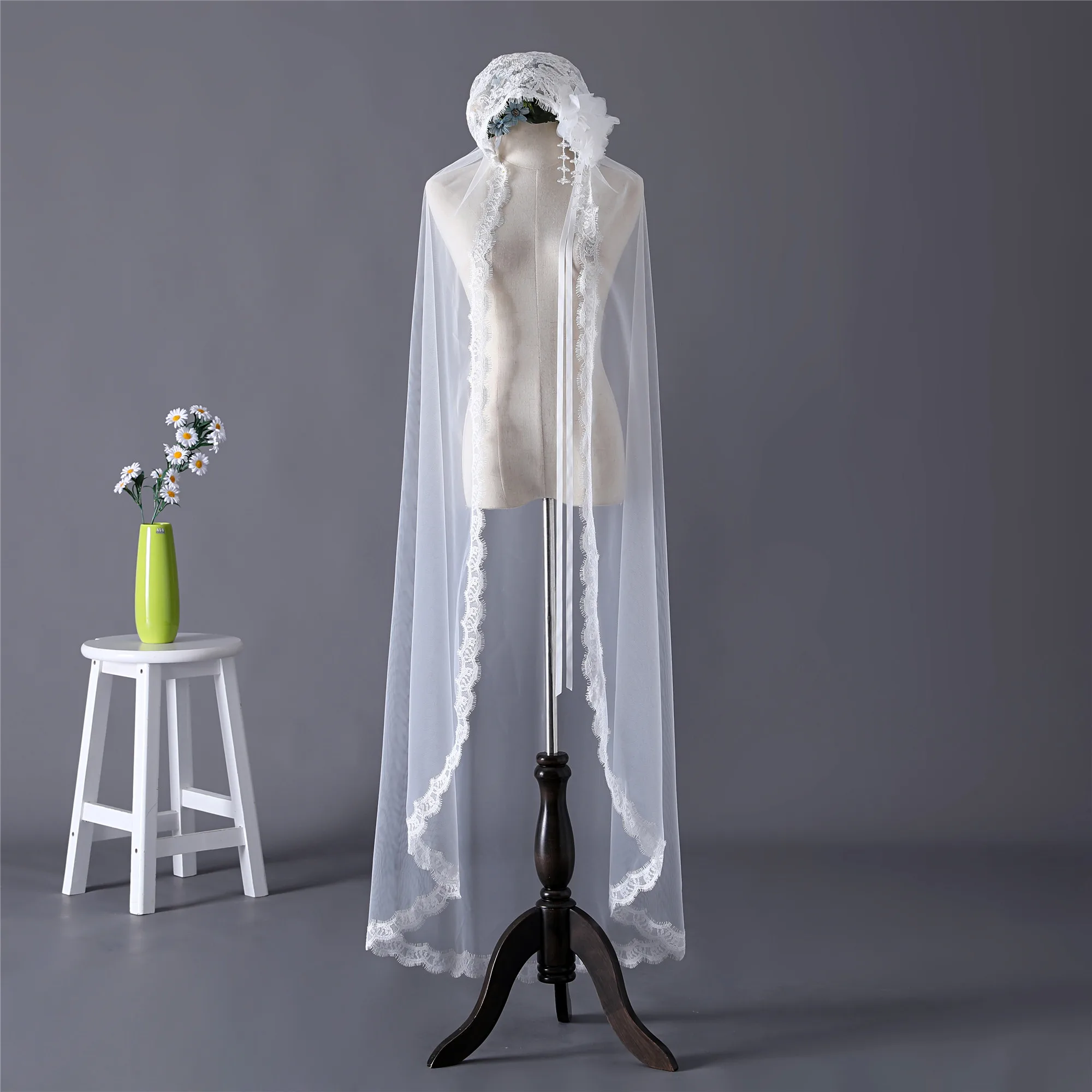 Женская длинная вуаль свадебная цвета слоновой кости Индивидуальный