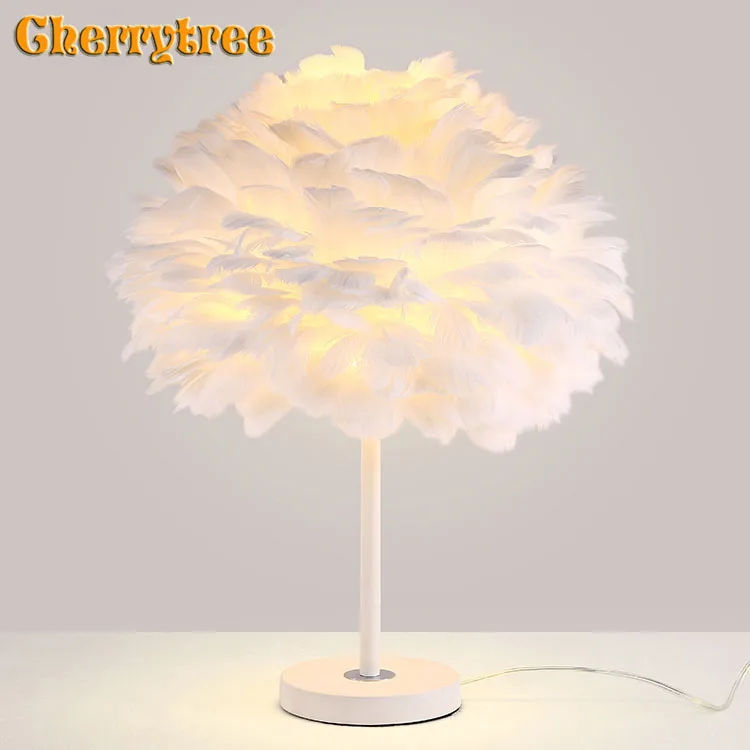 Современная настольная лампа с гусиным пером рядом лампой ночник светильник s