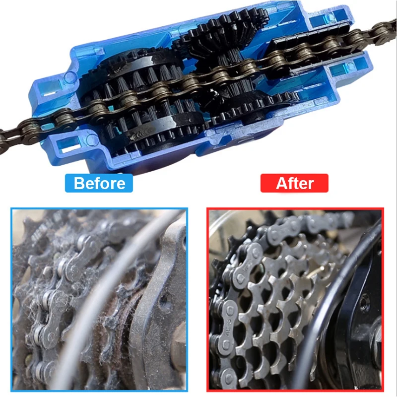 

Road Bicycle Chain Cleaner Bicycle Brush Scrubber Washing Tool Outdoor Bike Cleaning Tool Maintenance Cycling Bike Accessories
