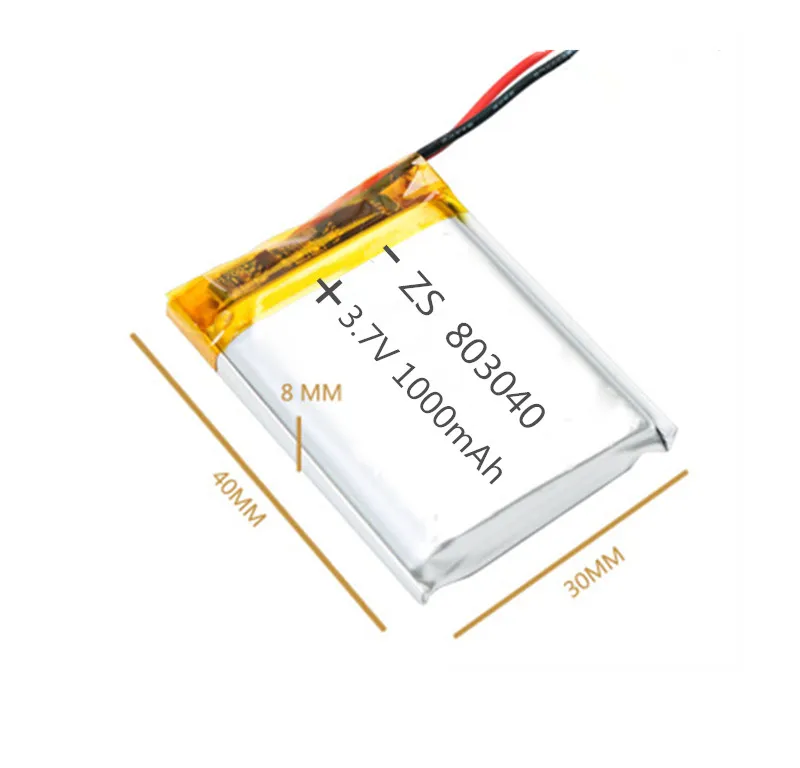 

1/2pcs 3.7V 1000mAh 803040 Lithium Polymer Li-Po ion Rechargeable Battery For MP4 MP5 GPS PSP mobile Pocket PC e-books bluetooth