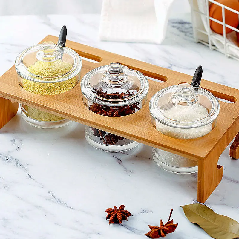 Стеклянная коробка для приправ солевые банки сахара баночки курица мелкая MSG