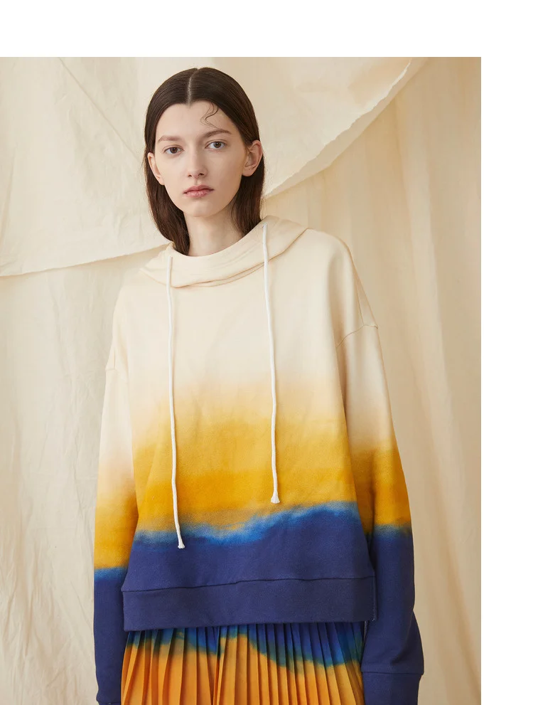 Подиумные новые женские осенние зимние толстовки с капюшоном топы блузки и длинные плиссированные полосатые вечерние костюмы с юбкой NS145