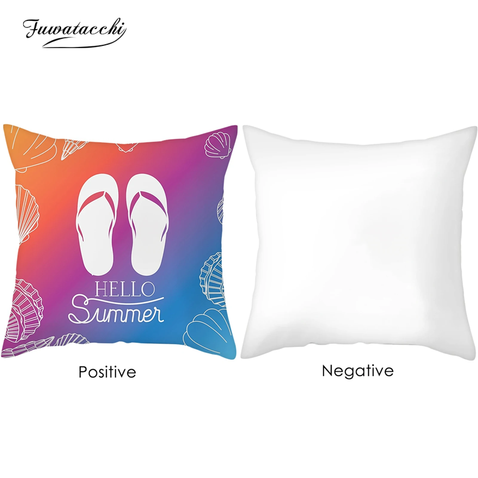 

Fuwatacchi Cartoon Summer Day Cushion Cover Coconut Tree Pillowcases For Home Sofa Living Room Decorative Pillow Covers 45x45cm