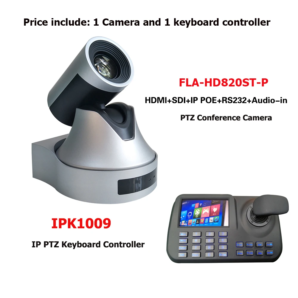 

RJ45 Onvif Network Keyboard Controller 20x optical Zoom HDMI SDI IP POE HD Color PTZ Video Conference Camera