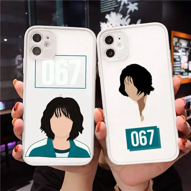 

Squid Game Round Six Phone Case Matte Transparent for iPhone 7 8 11 12 s mini pro X XS XR MAX Plus Clear mobile bag