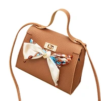 women pu leather handbag shoulder lady crossbody bag tote messenger satchel purse with scarf decor gxmb