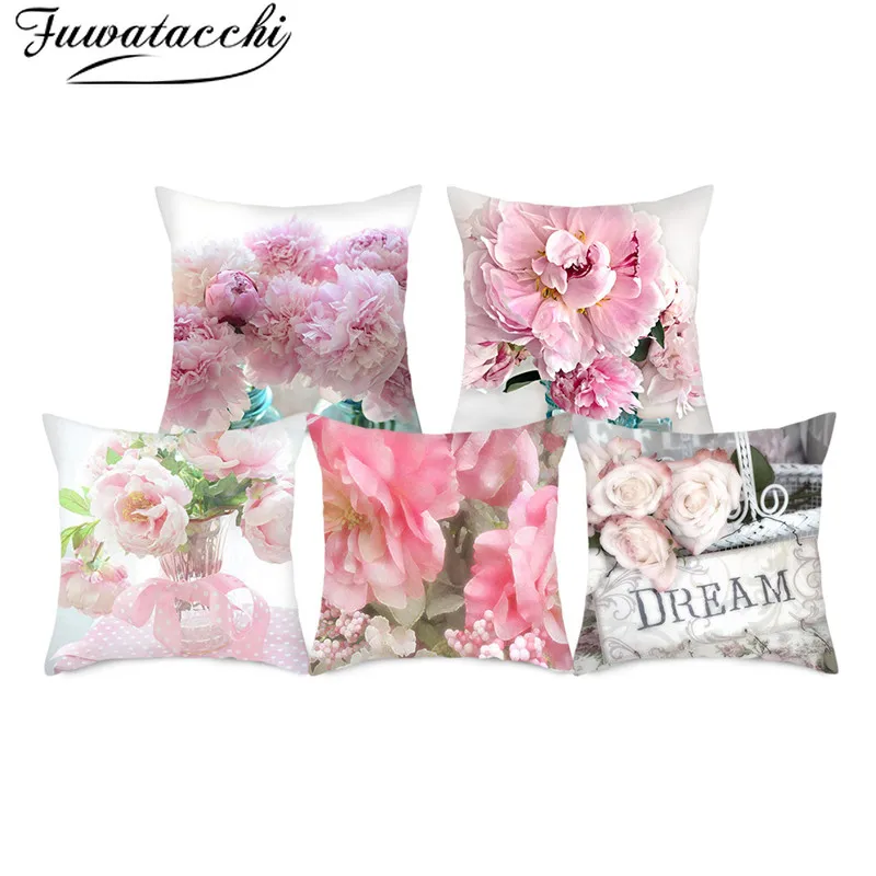 Fuwatacchi наволочки с розовыми цветами красивые для Цветочная Подушка дома спальни