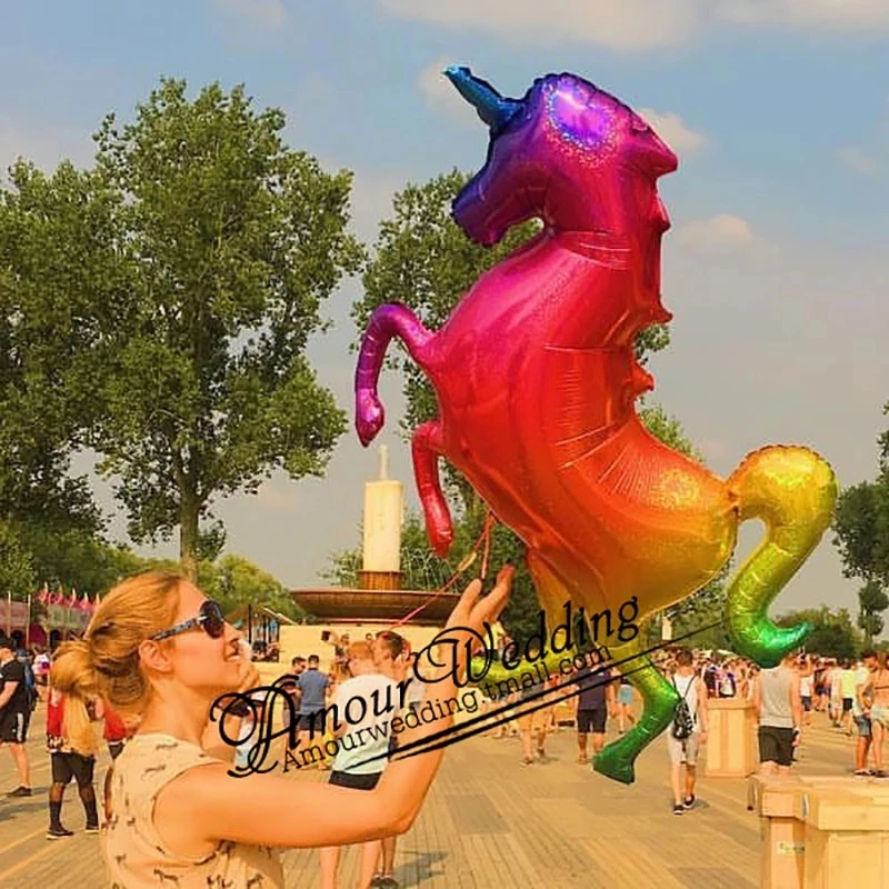 

125*90 см, гигантские лазерные градиенты, единорог, фотоэлемент радуги для Grand, мероприятия, дня рождения, декор для вечеринки, детские игрушки