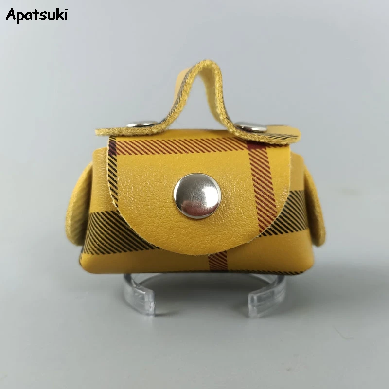 Желтая Женская клетчатая кожаная сумка аксессуары для кукол Барби Blyth 1/6 кошелек