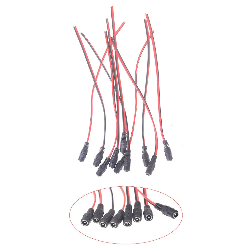 

10 шт., разъемы для светодиодной ленты, 12 В постоянного тока, 5,5X2,1 мм