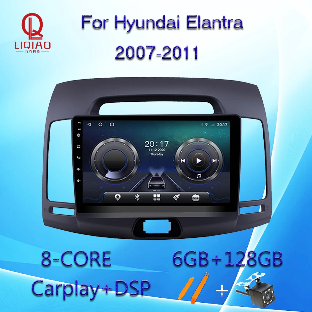 

Автомагнитола LIQIAO, мультимедийный видеоплеер для Hyundai Elantra 4 HD 2007 2008 2009 2010 2011, навигация GPS, система Android, Wi-Fi 4G