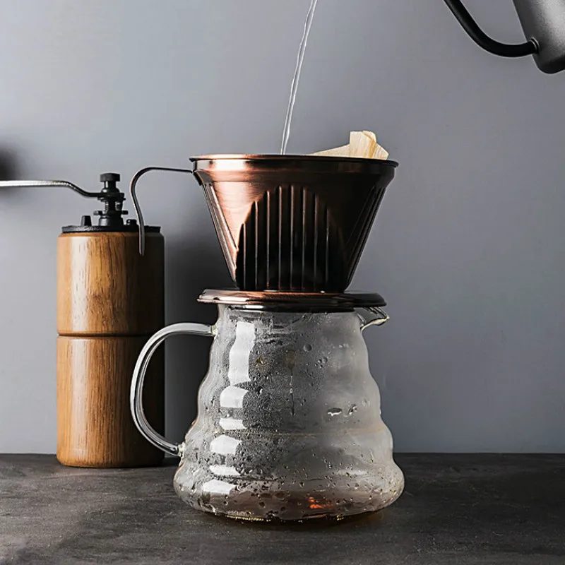 

Stainless Steel Coffee Filter Reusable Holder Funnel Baskets Filter Basket Cup Coffeeware Tools Coffee Accessories Tools DA60GLQ