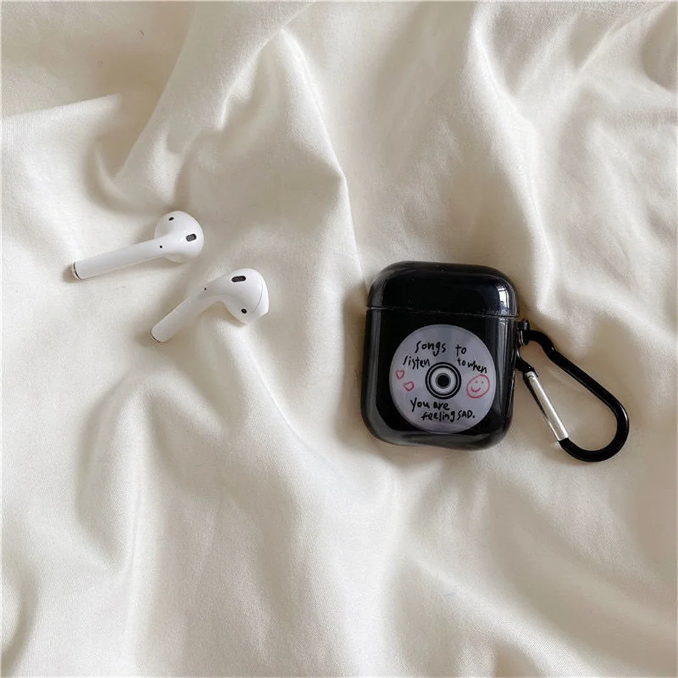 

Силиконовый чехол с мультяшной записью для Airpods 1 2, чехол для беспроводной Bluetooth-гарнитуры, Мягкий защитный чехол для Air Pods Pro