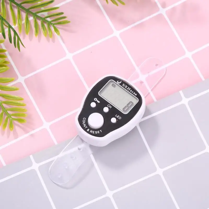 0-99999 Electronic Digital Counter Mini LCD Hand Held Finger Ring Night Luminous Tally Five Channels w/Locking Function Counter