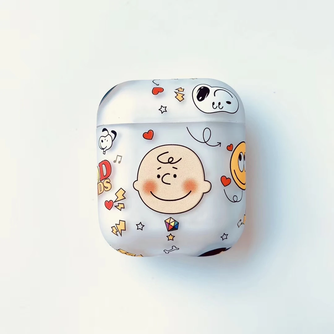 Мультяшный Матовый Жесткий чехол, силиконовый наушник для Apple, AirPods 1/2, беспроводной bluetooth чехол для гарнитуры