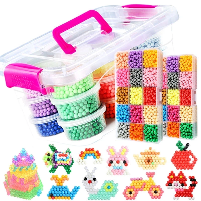 14000 шт 36 цветов 5 мм водный Kralen спрей Perler магические бусины Обучающие 3D Пазлы