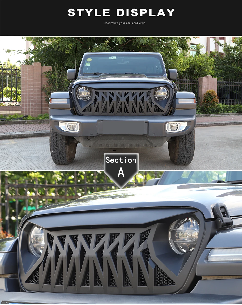 SHINEKA гоночная решетка для Jeep Wrangler JL+ Автомобильная Передняя гоночная решетка декоративная крышка для Jeep Wrangler JL модифицированные аксессуары