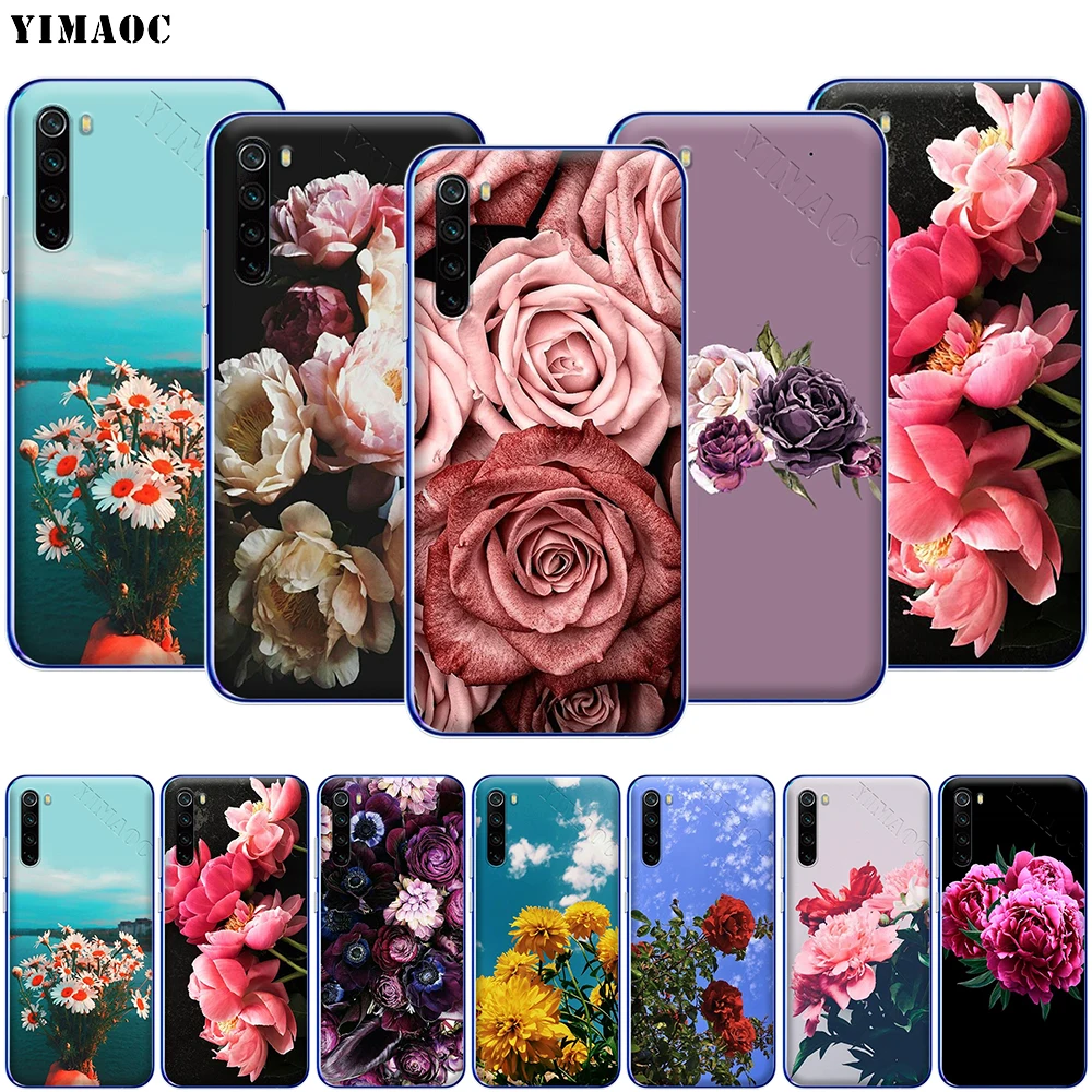 Элегантный розовый фиолетовый чехол YIMAOC с пионами для Xiaomi Redmi Note 8 8A 7 6 5 5A Pro 4X 4A Prime