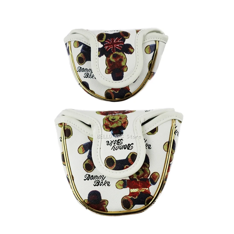 

Golf Headcoers Mallet Putter 1Pcs Teddy Bear Pattern Waterproof PU Leather Durable Lovely