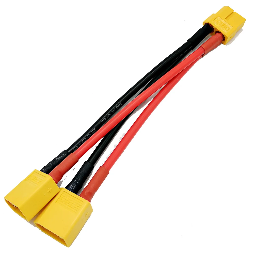 Бесплатная доставка 10 см 14awg силиконовый XT60 параллельный соединительный кабель