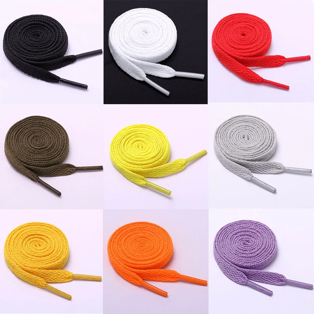 

1 Pair 120cm Shoelace Flat Popular Sports Shoes Laces Casual Canvas Polyester Shoelaces Candy Color White Black Green Shoelace