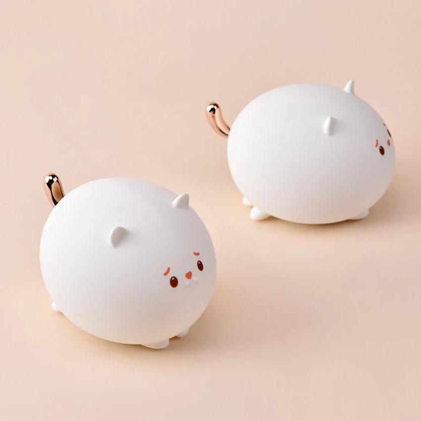 

1 шт. LED USB светодиодной лампы красочный силиконовый кошка ночной Светильник милые животные мягкий мультфильм лампы для детской спальни Детс...