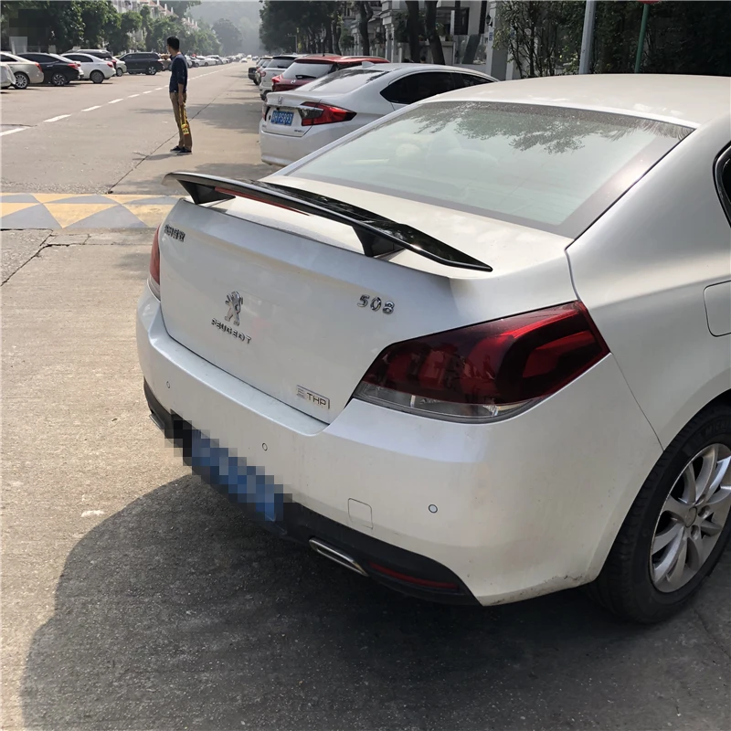 Спойлер для Peugeot 508 2014-2018 TF высококачественный ABS Материал заднее крыло автомобиля