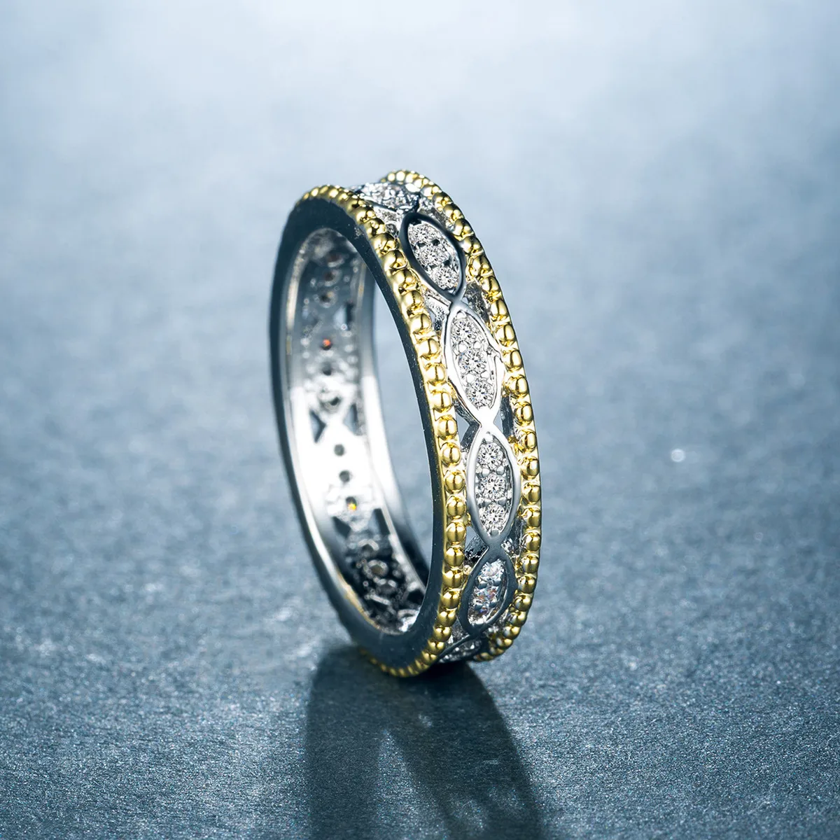 Miqiao новые офисные Платиновые красочные циркониевые медные кольца для мужчин