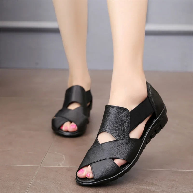 

Women Summer Gladiator Rome Casual Sandals Women Shoes Sandalia Feminina PU Leather Wedge Heel Comfort Beach Slippers