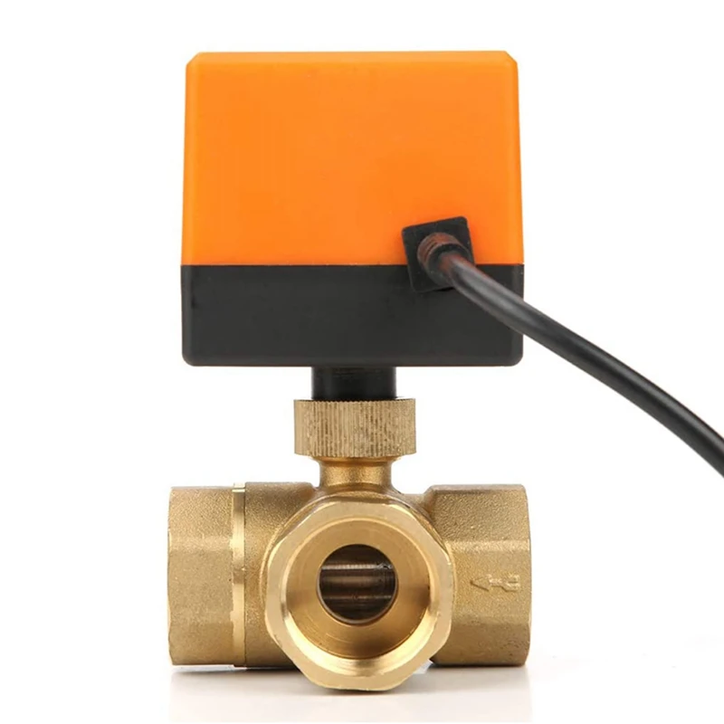 DN25 Three Way Electric Ball Valve Brass 1 Inch Lines Controls Water For Flow Control DC 24V | Обустройство дома