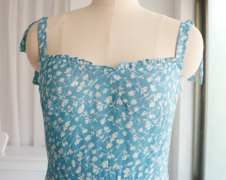 

Women Sling Dress Strapless Lace-up Sleeveless Floral Printed Off-shoulder Backless 2021 Summer Ladies Midi Robe