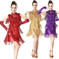 female latin dance new performance costume performance set sequin tassel competition suit stage dress adult female