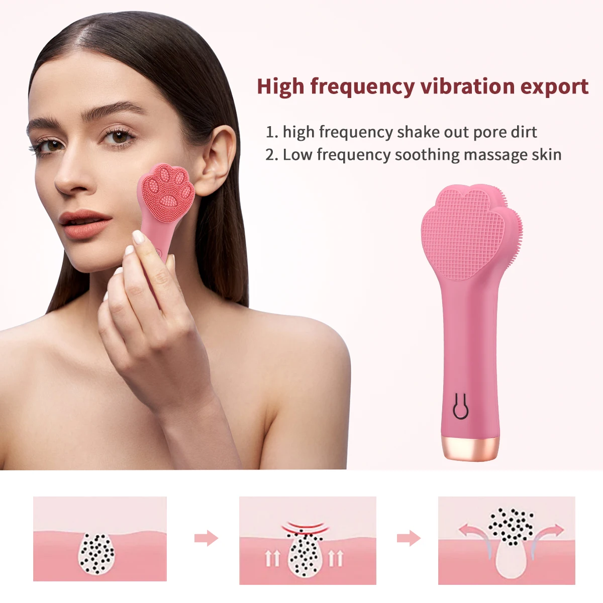 

Mini Cute Electric Facial Cleansing Brush Rechargeable Face Deep Cleaning Blackhead Removal Dirt Spot Acne Remover Peeling Tools