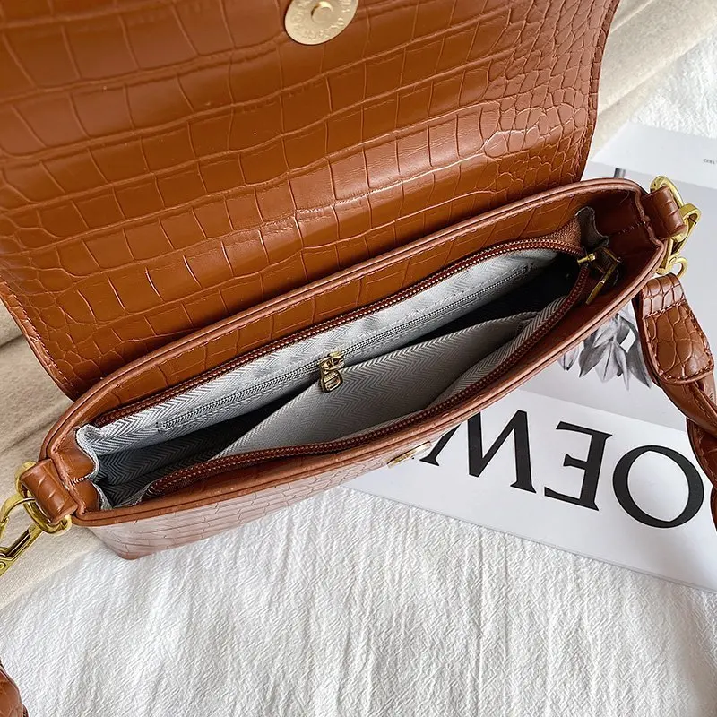 

New Style Alligator Leather Bags High Quality Women's Large Capacity Handbag Young Girl Daily PU Shoulder Bags Ultra Low Price