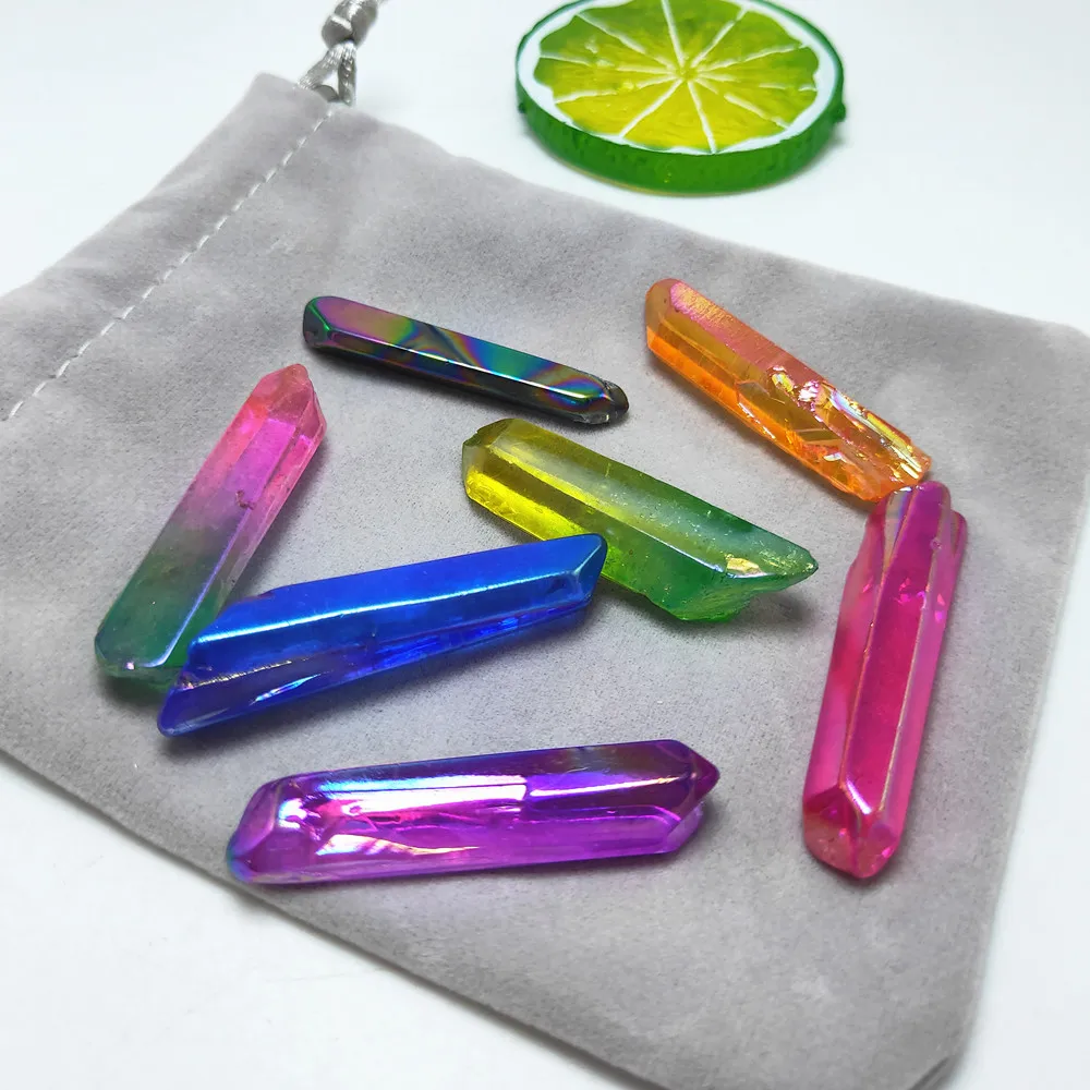 7 шт. кварцевые палочки с титановым покрытием чакр|Камни| |