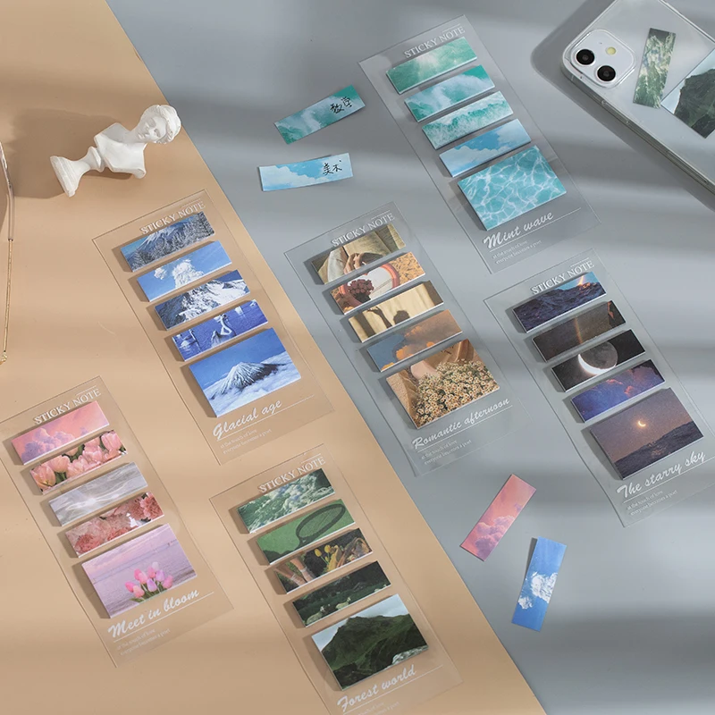 Dimi 100 листов натуральный Дневник Серия Stiky Notes Ландшафтная тема наклейки закладки