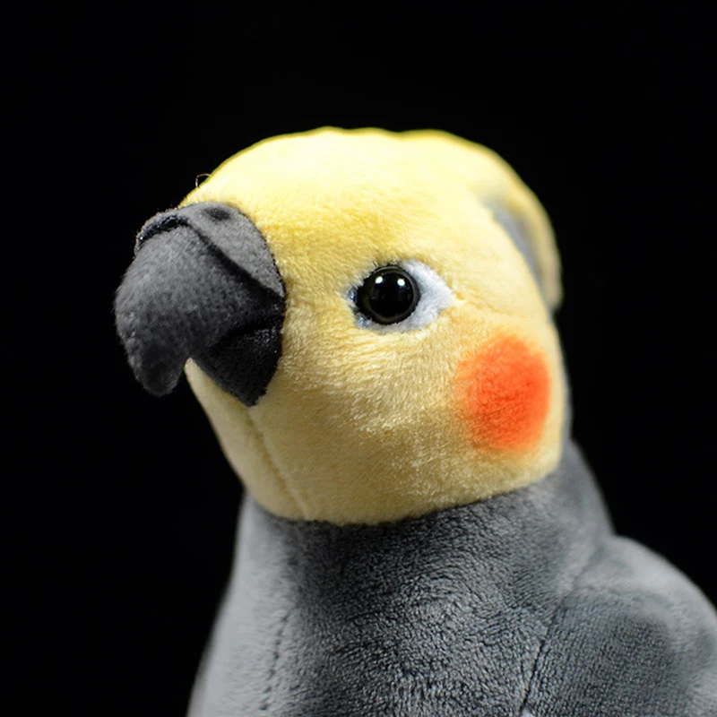 Серые плюшевые игрушки Cockatiel 18 см очень мягкие и реалистичные попугаи набивные