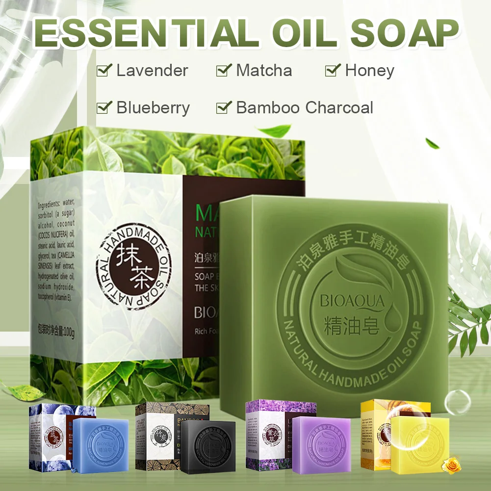 Натуральное мыло ручной работы с бамбуковым углем очищающее для - Цена: 70.15