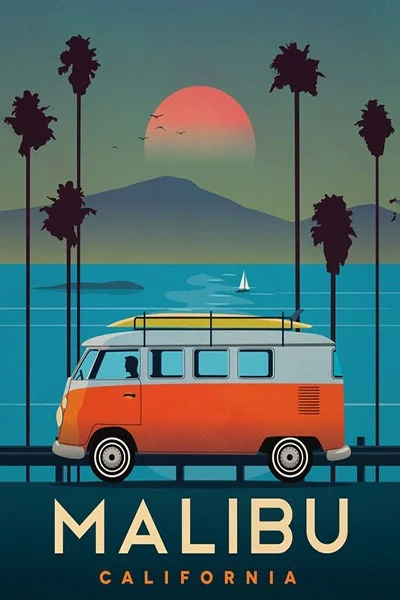 

Malibu California Retro Metal Tin Sign ,Malibu California Tin Sign Wall Plaque Art Poster