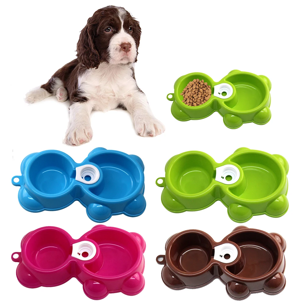 Миска для кормления домашних животных в форме медведя с портом бутылки воды