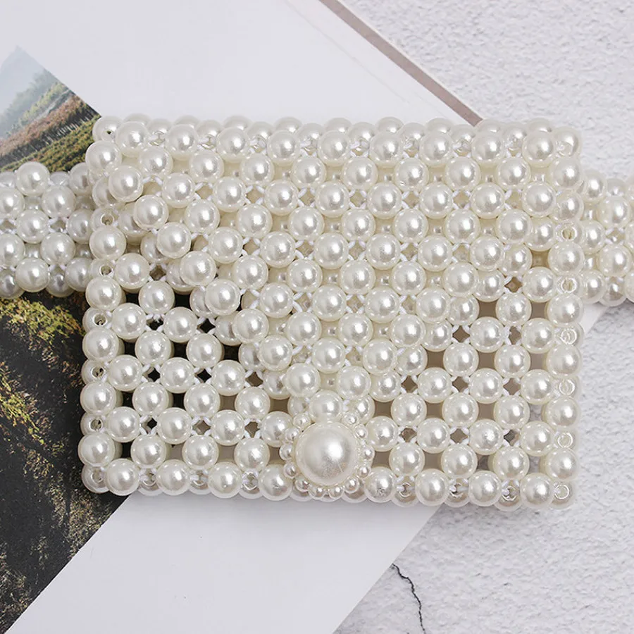 Элегантная поясная сумка DICLOUD с имитацией жемчуга для женщин эластичные Сумки на