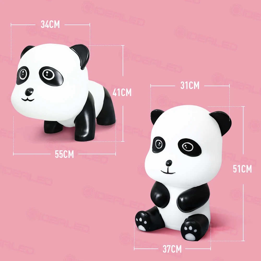 Милый 3D мультфильм панда RGBW светодиодная Ночная лампа Солнечная/USB зарядка