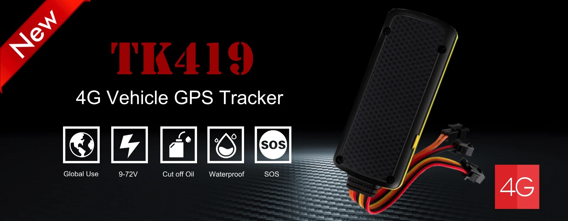 car GPS Tracker cut off engine 7-72V TK319-L Vehicle motorcycle tracking 4G Global use Free APP GPS Locator SOS Overspeed alarm