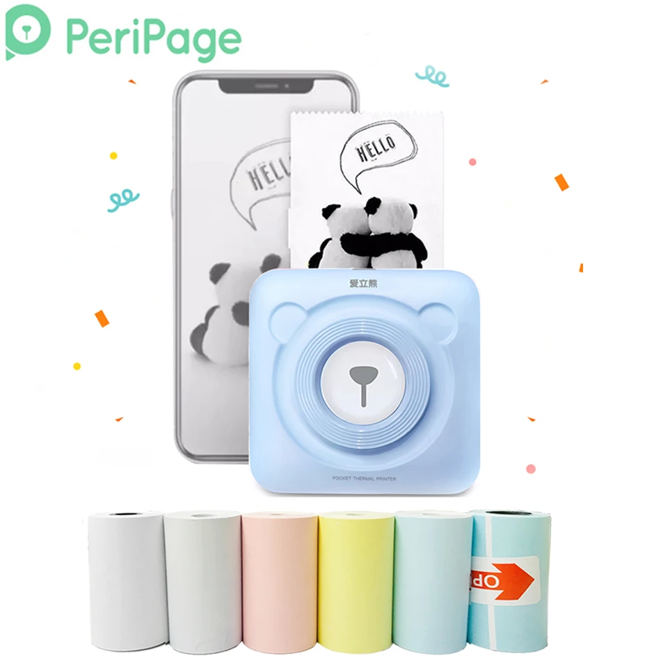 PeriPage портативный тепловой Bluetooth принтер мини фото фотографии для мобильного